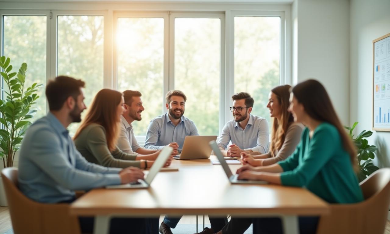 ミドリ環境ソリューションズのチームが協力して働く様子